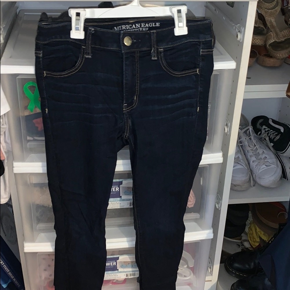 Dark washed skinny jeans